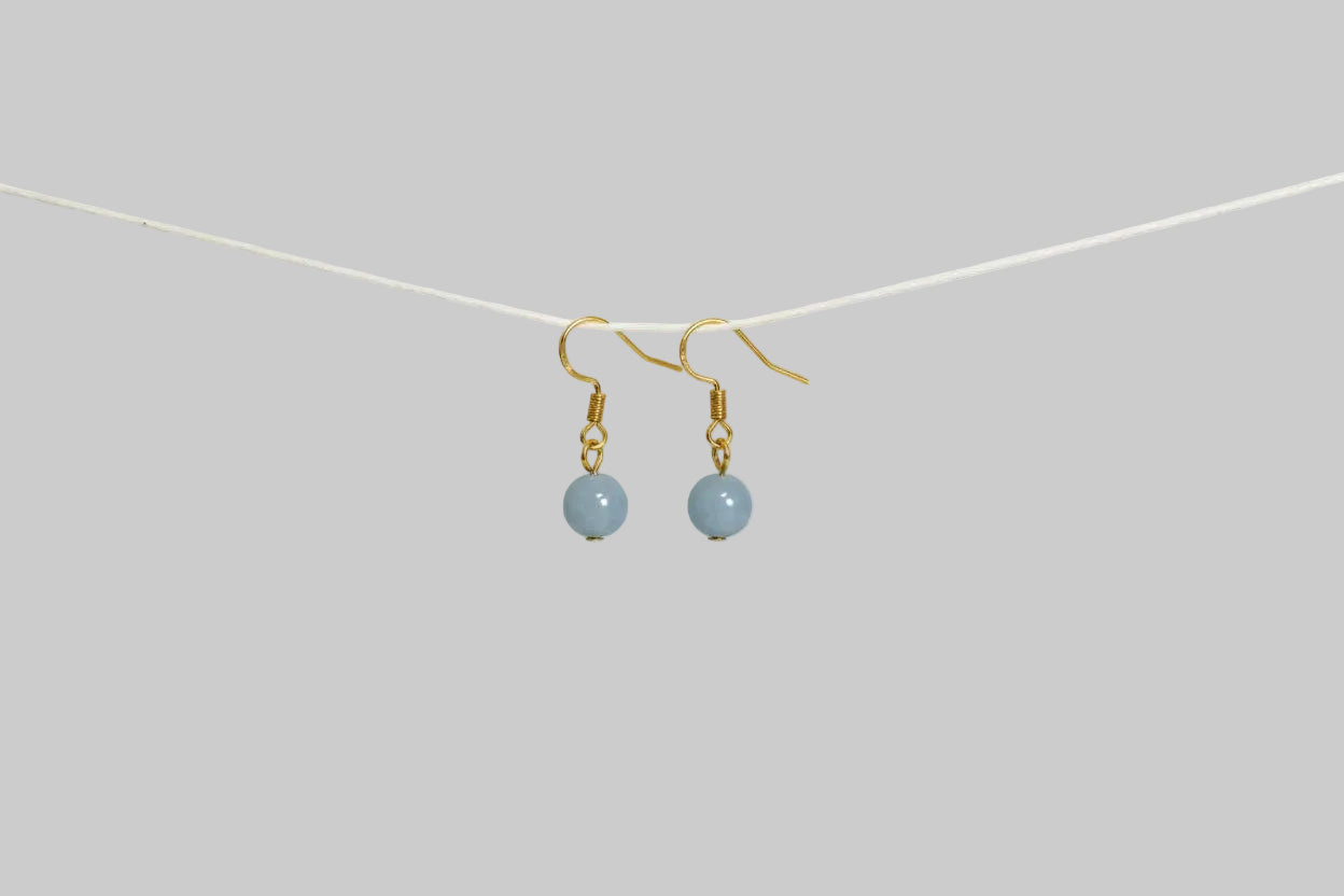 💫 22 € Edelsteinohrhänger mit Angelitperle 🌙 Stabilität 🌙 Selbstvertrauen 🌙 Loslassen 🌙 Reize mildern 🌙 Selbstvertrauen