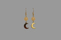 💫 24 € Ohrhänger mit Calcitperle und goldenem Mondanhänger 🌙 Begeisterung 🌙 Optimismus 🌙 persönliches Wachstum 🌙 Selbstvertrauen