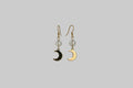 💫 24 € Ohrhänger mit Bergkristallperlen und goldenen Mondanhänger 🌙 Klarheit 🌙 Konzentration 🌙 Selbsterkenntnis