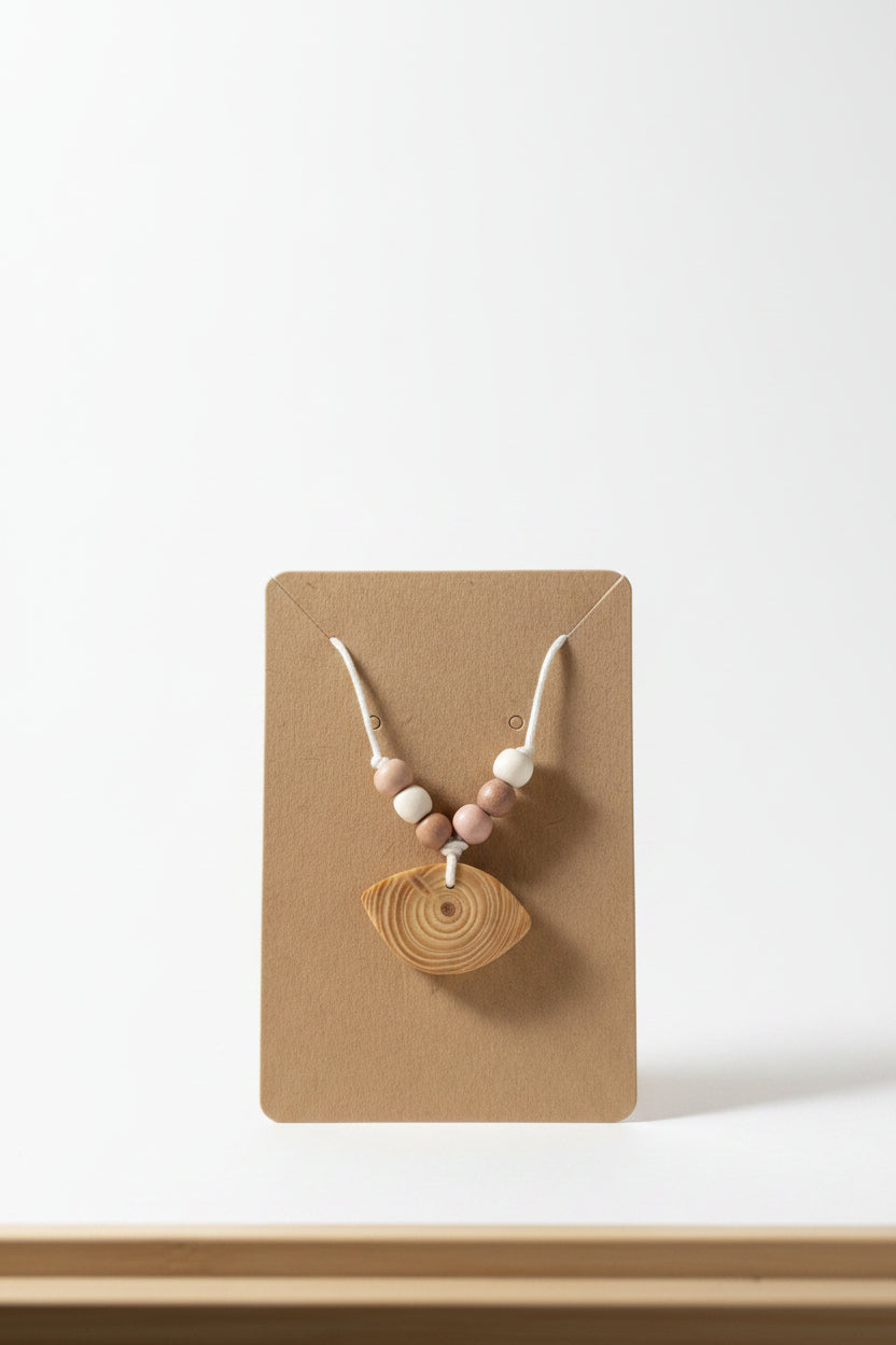 💫 20 € Kette aus der Kiefer mit bunten Holzperlen und verstellbarem Baumwollband