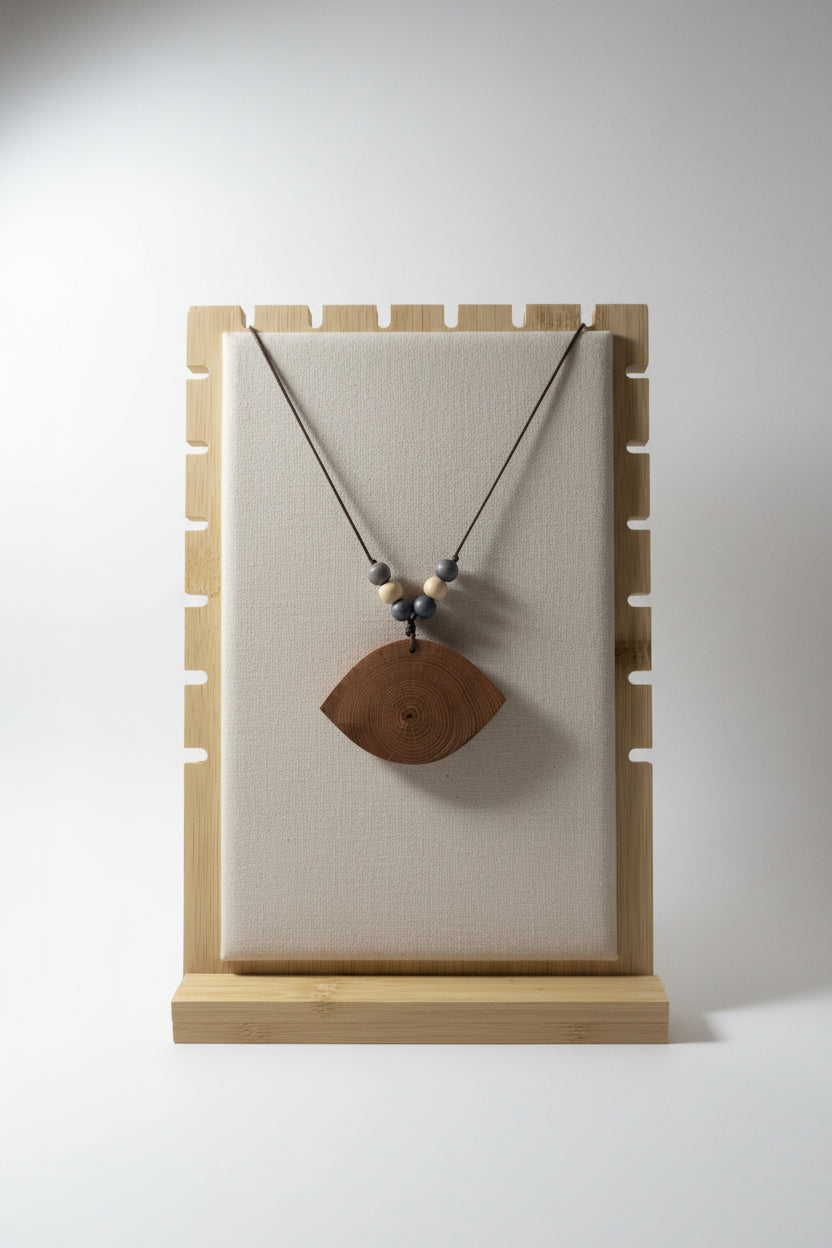 💫 24 € Buchenholzkette mit bunten Holzperlen und Baumwollband ✨